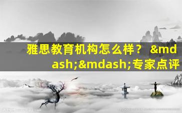 雅思教育机构怎么样？ ——专家点评